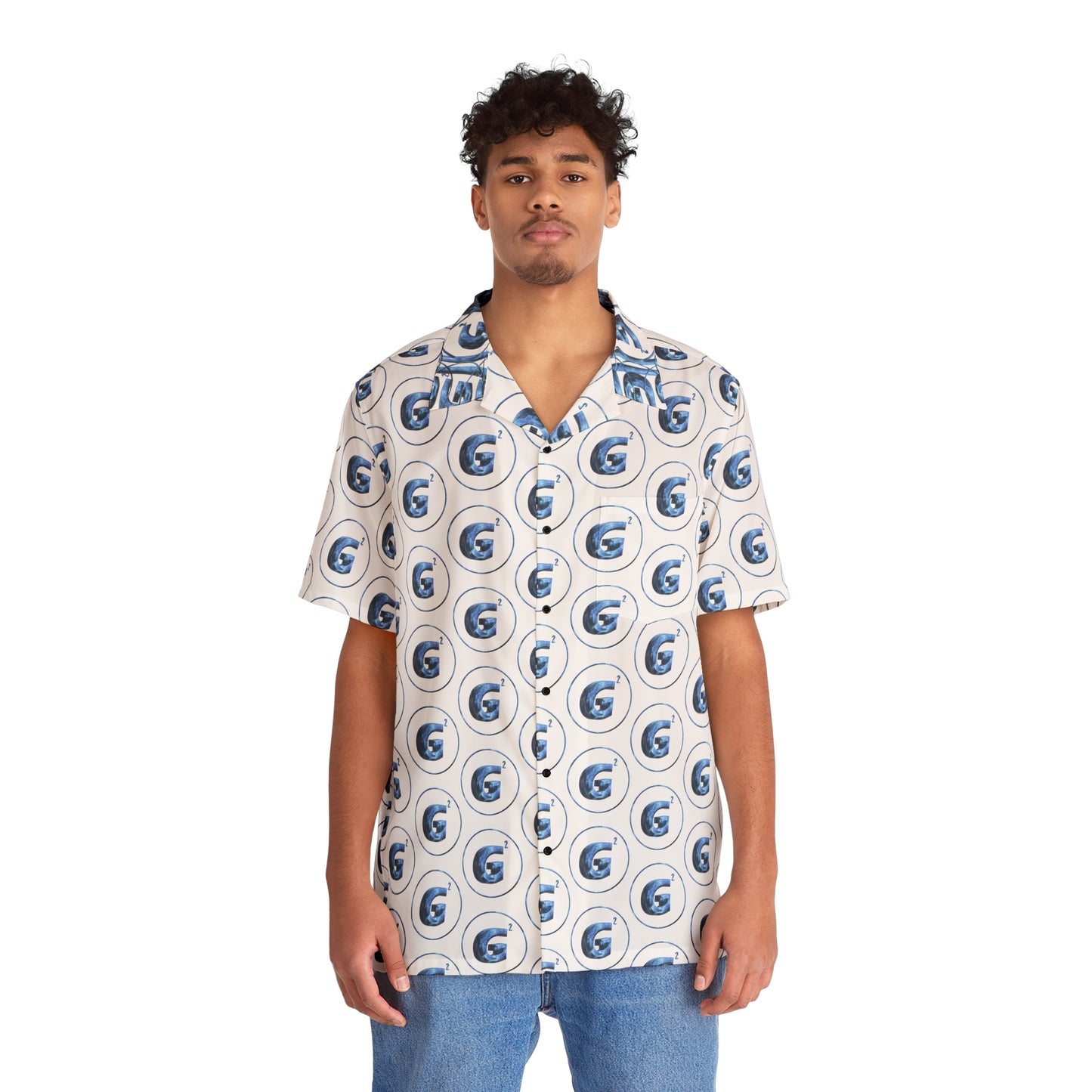 Men's Hawaiian Shirt (AOP) Ice