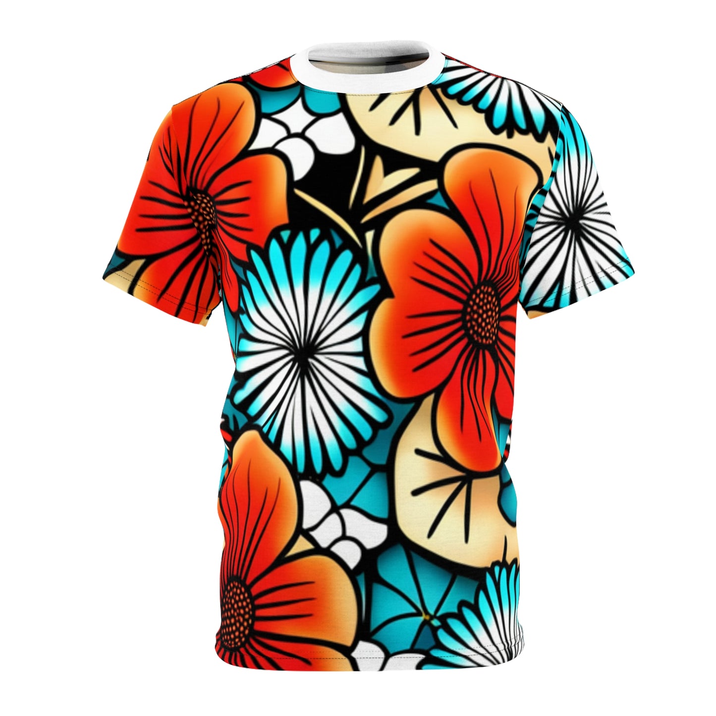 bask. Floral Print Unisex Cut & Sew Tee (AOP)